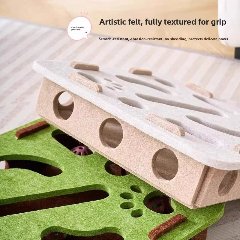 Felt Interactive Cat Puzzle Toy Box - Image 4