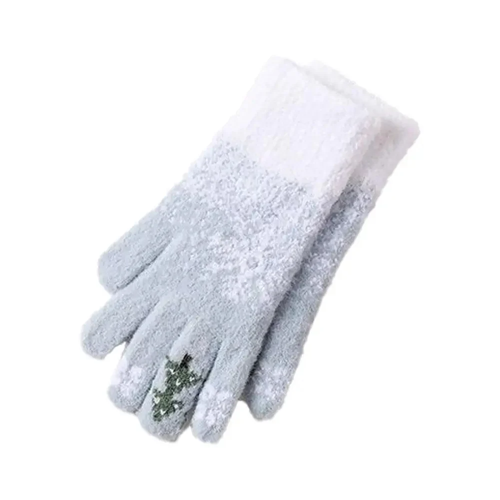 Festive Fleece Lined Knit Fingerless Gloves - Image 10