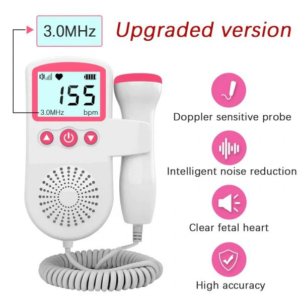 Fetal Doppler Heart Rate Monitor Home Pregnancy Baby Fetal Heart Rate Sound Detector - Image 8