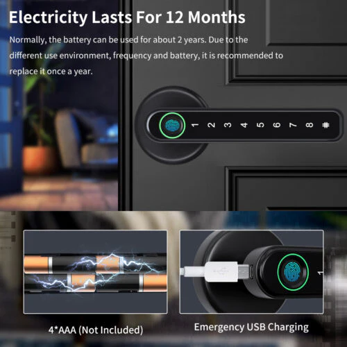 Fingerprint Smart Door Lock - Mobile App Remote Control Door Lock with Fingerprint - Image 5