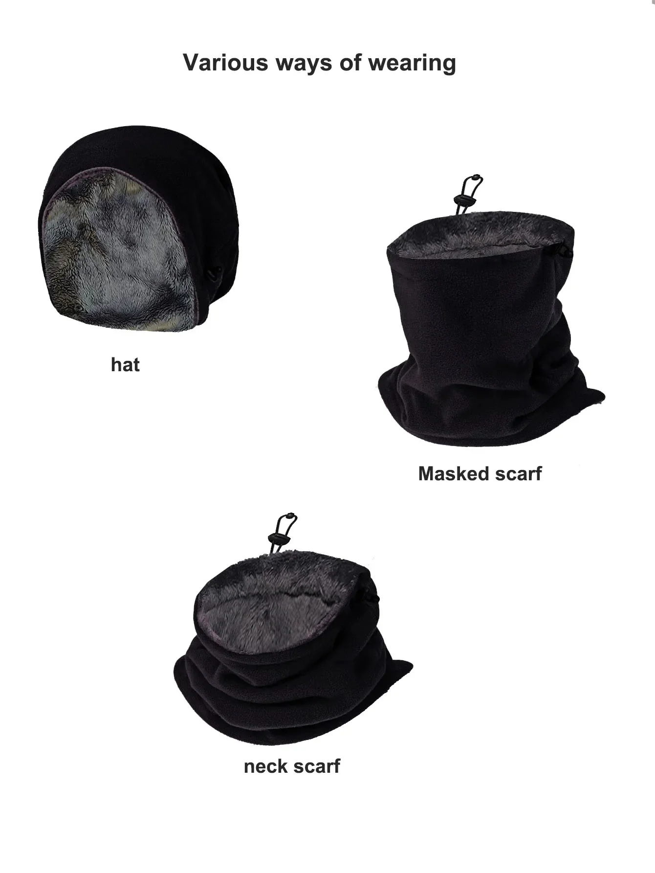 Fleece Balaclava Face Mask Neck Warmer - Image 4