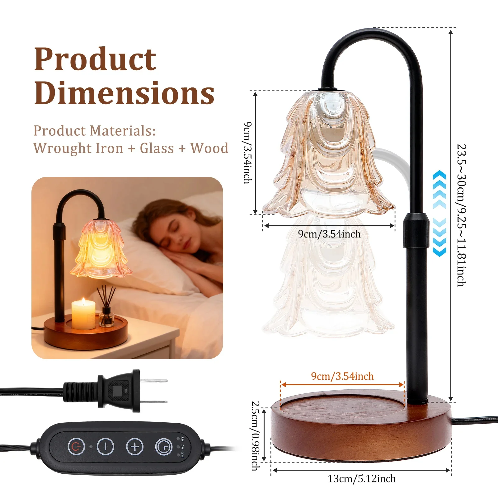 Flower Dimmable Candle Warmer Lamp - Image 4