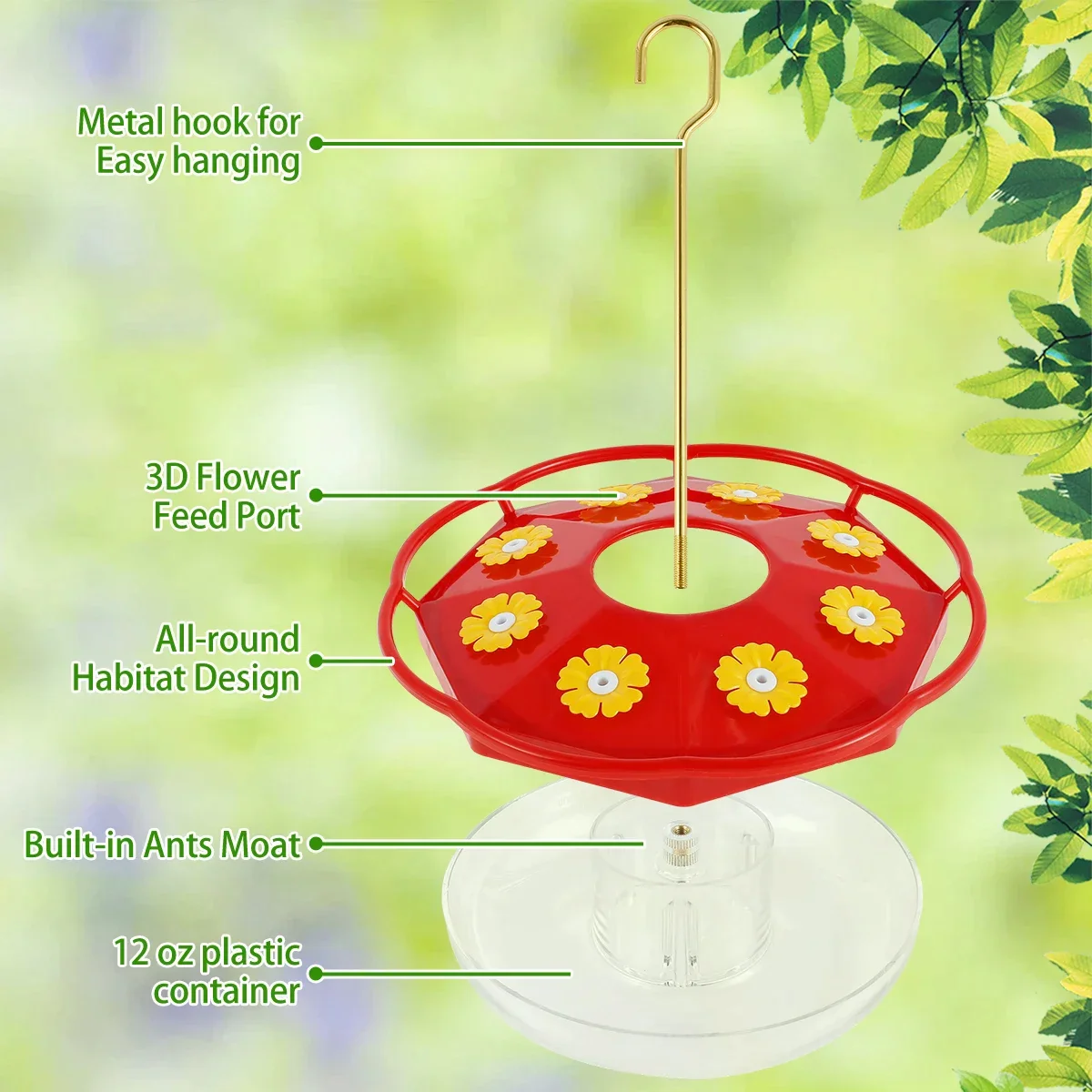 Flower-Shaped Hummingbird Feeder - Image 4