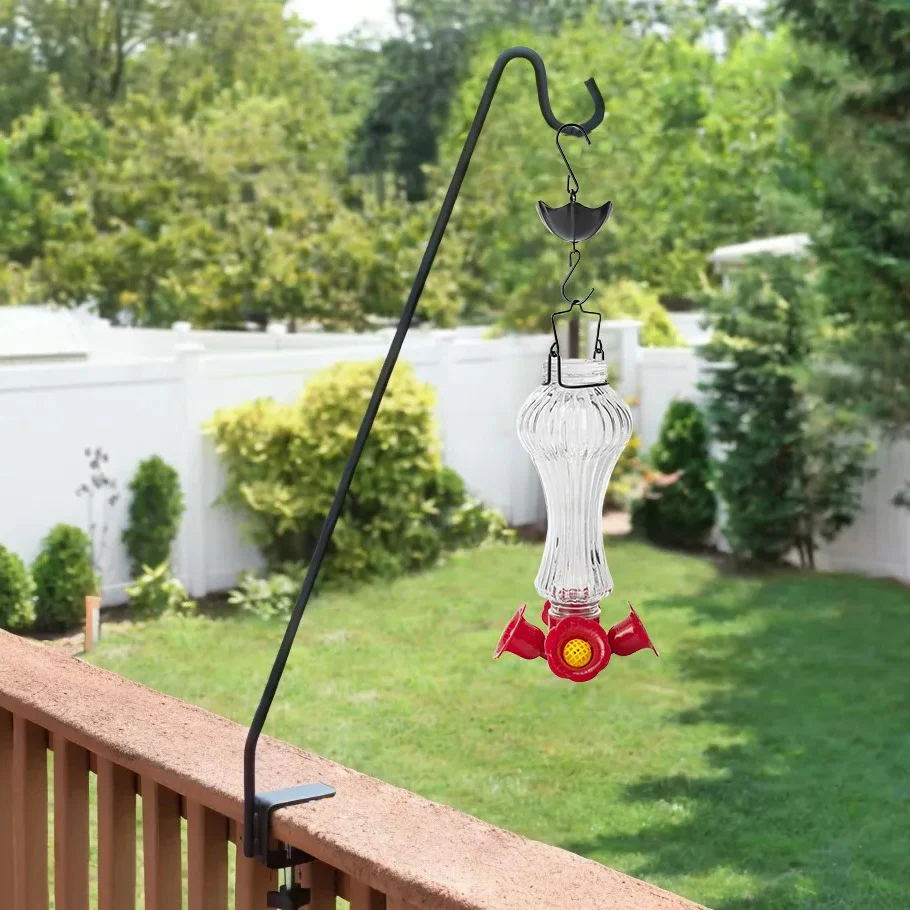 Flowers Glass Hummingbird Feeder With Ant Moat - Image 3