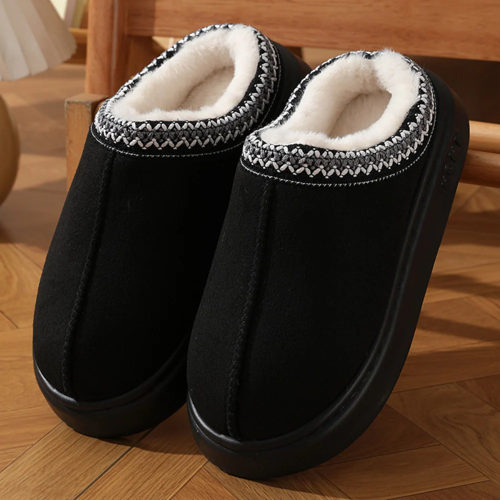 Fluffy Insole Platform Slippers Winter Slip On Faux Fur Shoes - Image 2