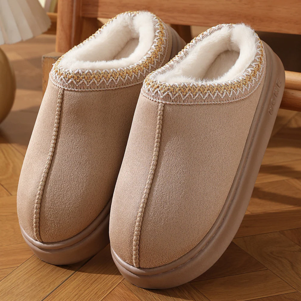 Fluffy Insole Platform Slippers Winter Slip On Faux Fur Shoes - Image 4