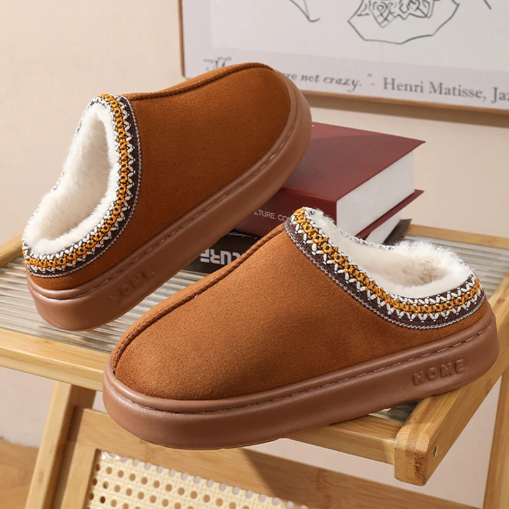 Fluffy Insole Platform Slippers Winter Slip On Faux Fur Shoes - Image 5