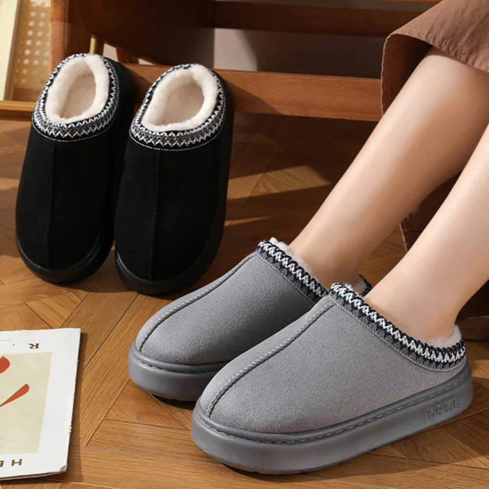Fluffy Insole Platform Slippers Winter Slip On Faux Fur Shoes - Image 6