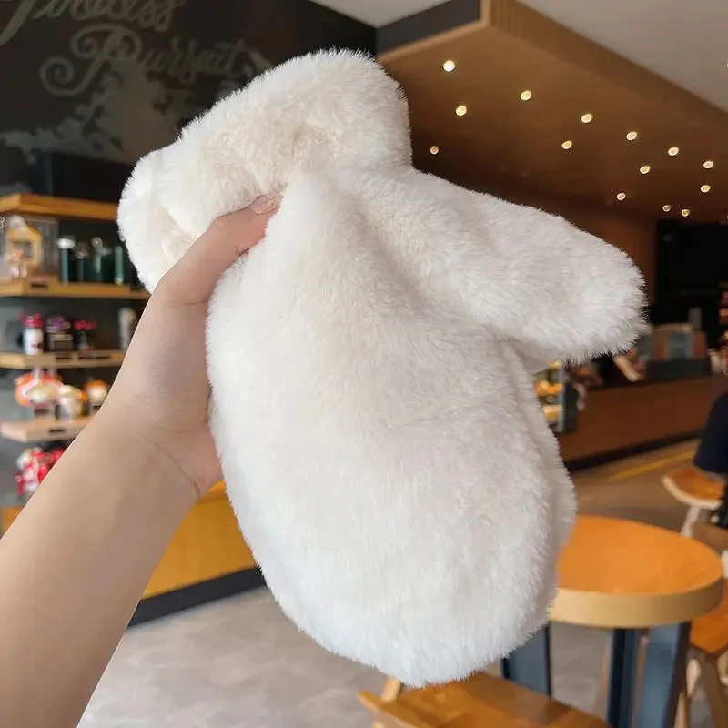 Fluffy Plush Mittens Winter Warm Gloves - Image 4