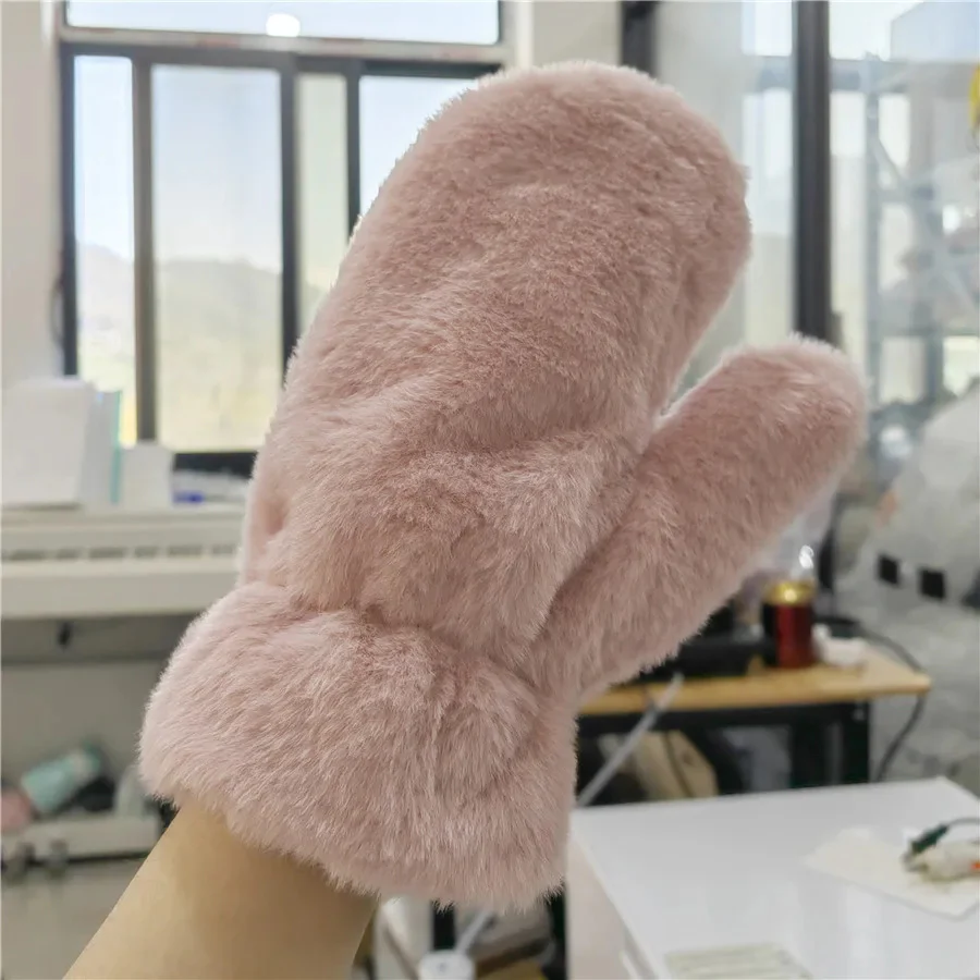 Fluffy Plush Mittens Winter Warm Gloves - Image 8