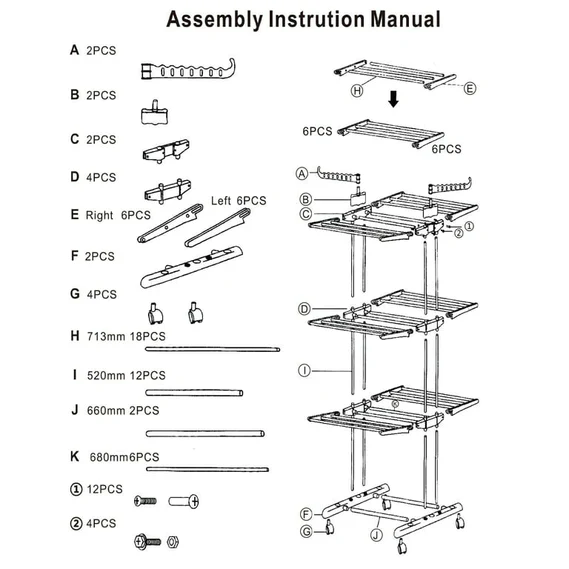 Foldable and Rolling Heavy Duty Clothes Drying Rack - Image 3