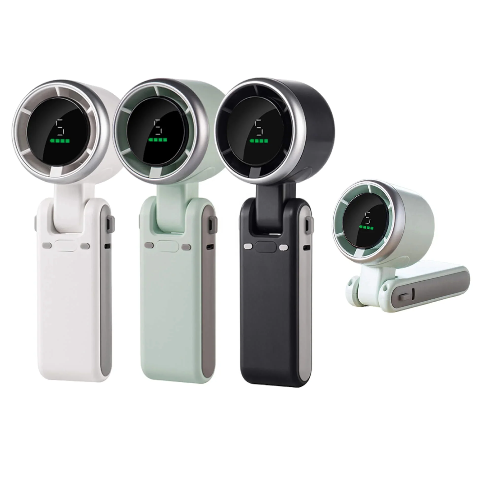 Foldable Handheld Turbo Fan with Digital Display - Image 4