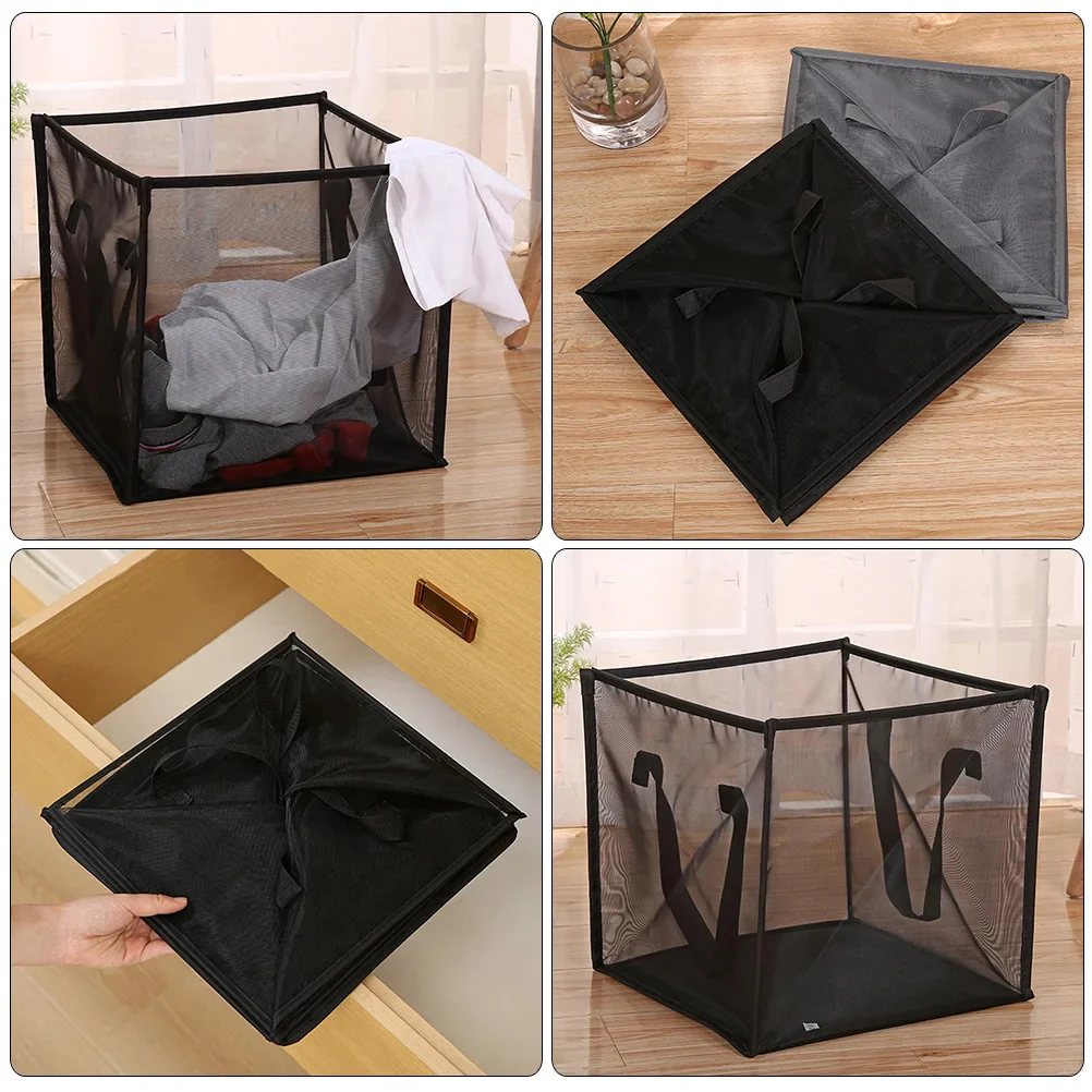 Foldable Mesh Laundry Hamper with Handles - Image 5