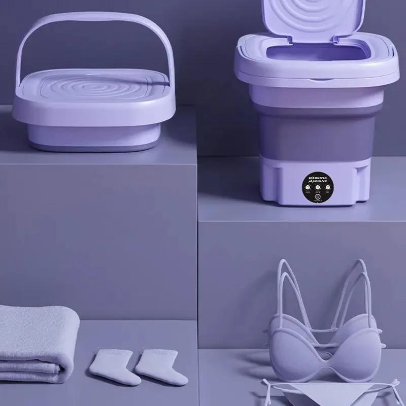 Foldable Portable Washing Machine with Spin Dryer | Mini Clothes Washer - Image 4