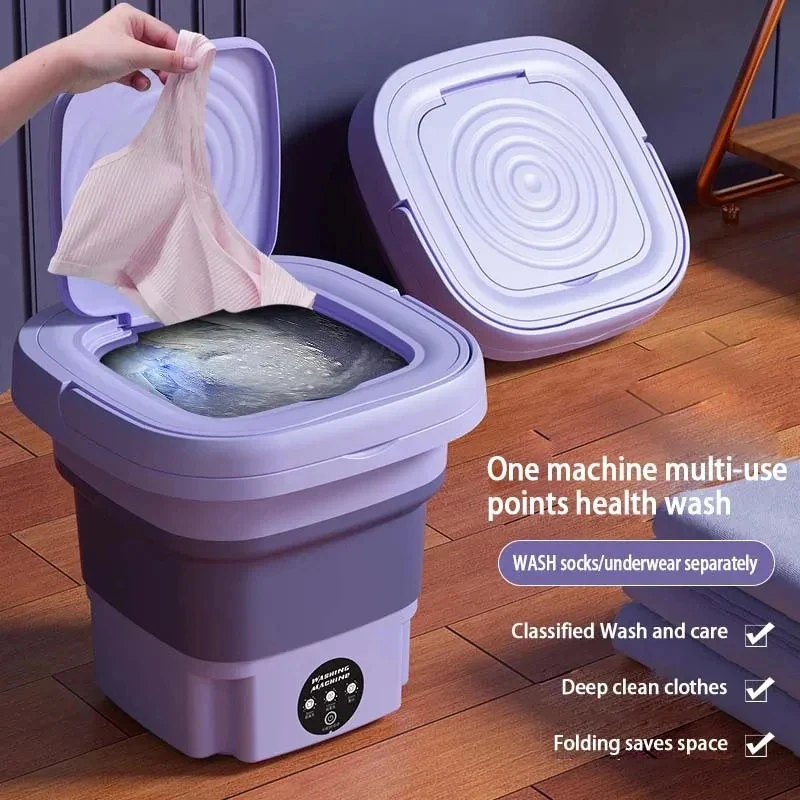 Foldable Portable Washing Machine with Spin Dryer | Mini Clothes Washer - Image 6