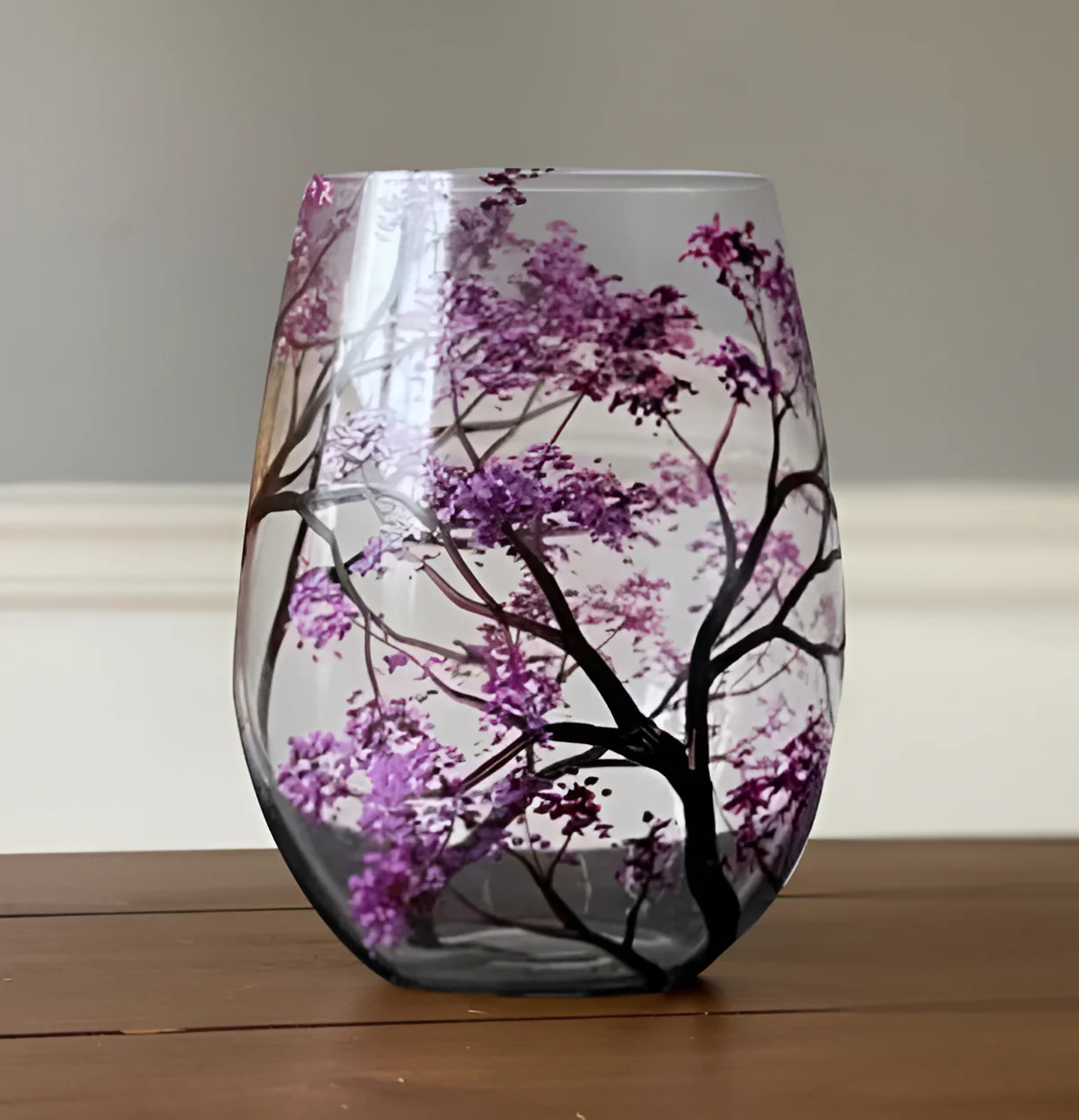 Four Seasons Tree Wine Glasses – Hand Painted Art - Image 3
