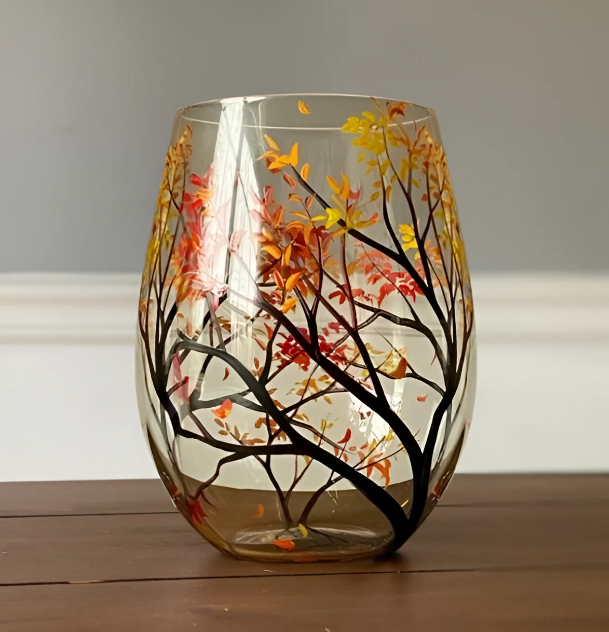 Four Seasons Tree Wine Glasses – Hand Painted Art - Image 4