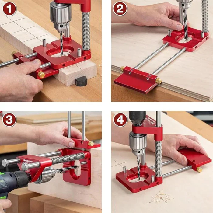 Freely Adjustable Drilling Locator - Woodworking Drilling Template Guide Tool Home - Image 3