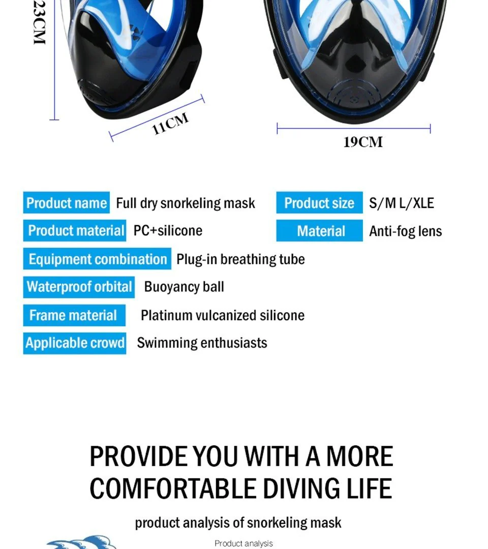 Full Face Anti Fog Underwater Scuba Diving Mask - Image 12