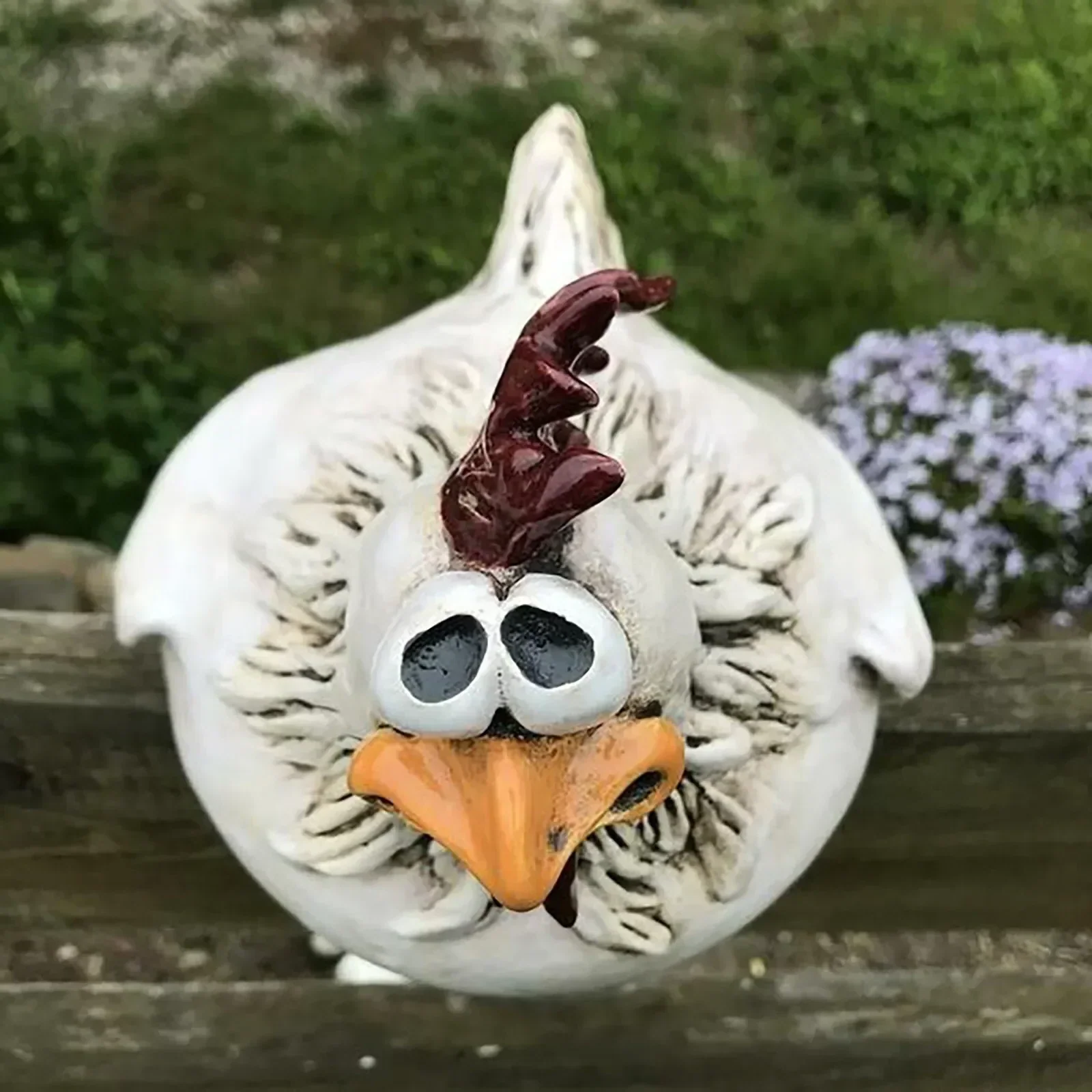 Funny Chicken Fence Decor – Resin Garden Statues - Image 3