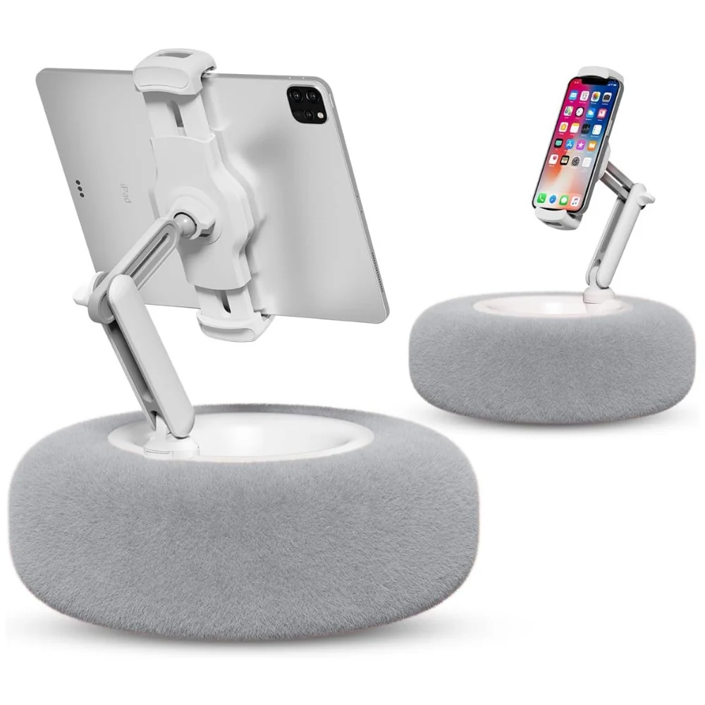 Fuzzy Pillow Phone Holder with Snack Bowl - Image 3
