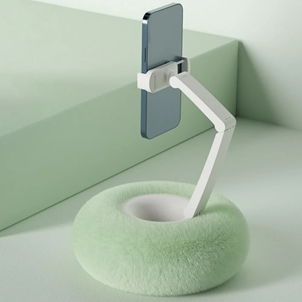Fuzzy Pillow Phone Holder with Snack Bowl - Image 4