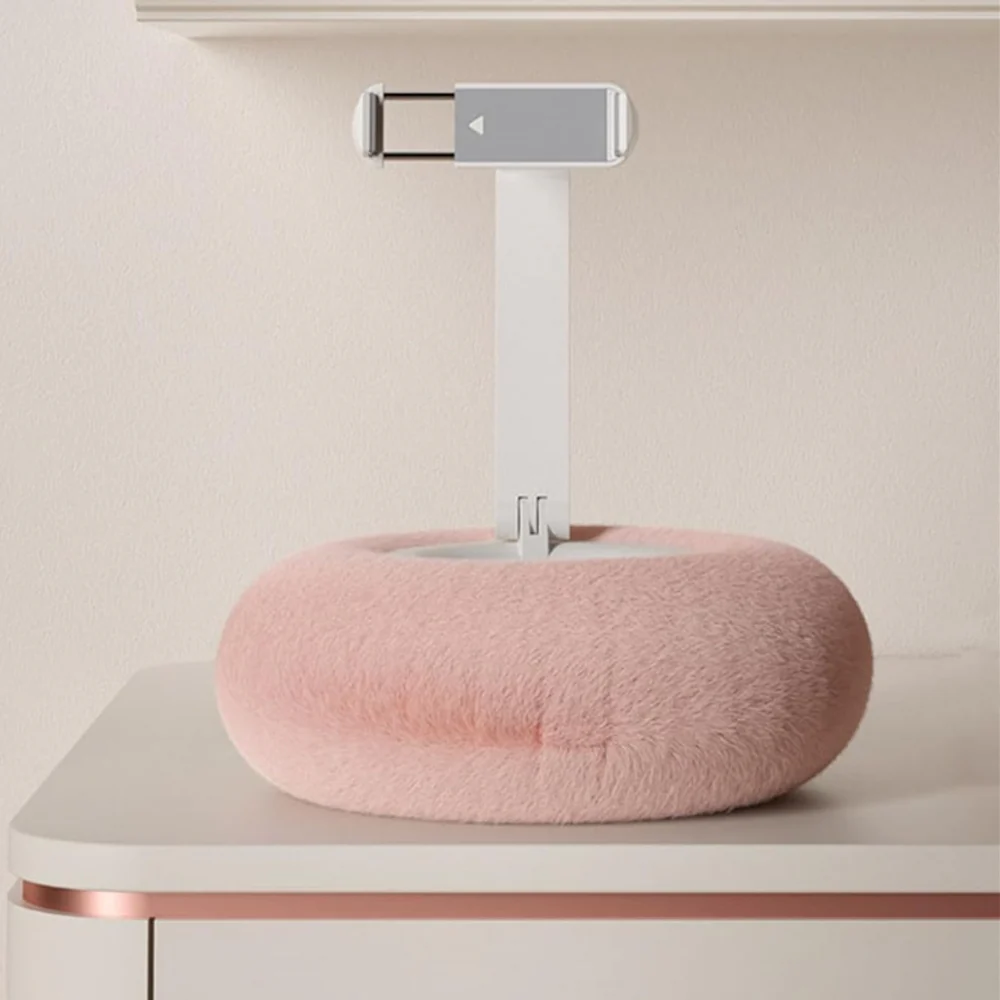Fuzzy Pillow Phone Holder with Snack Bowl - Image 5