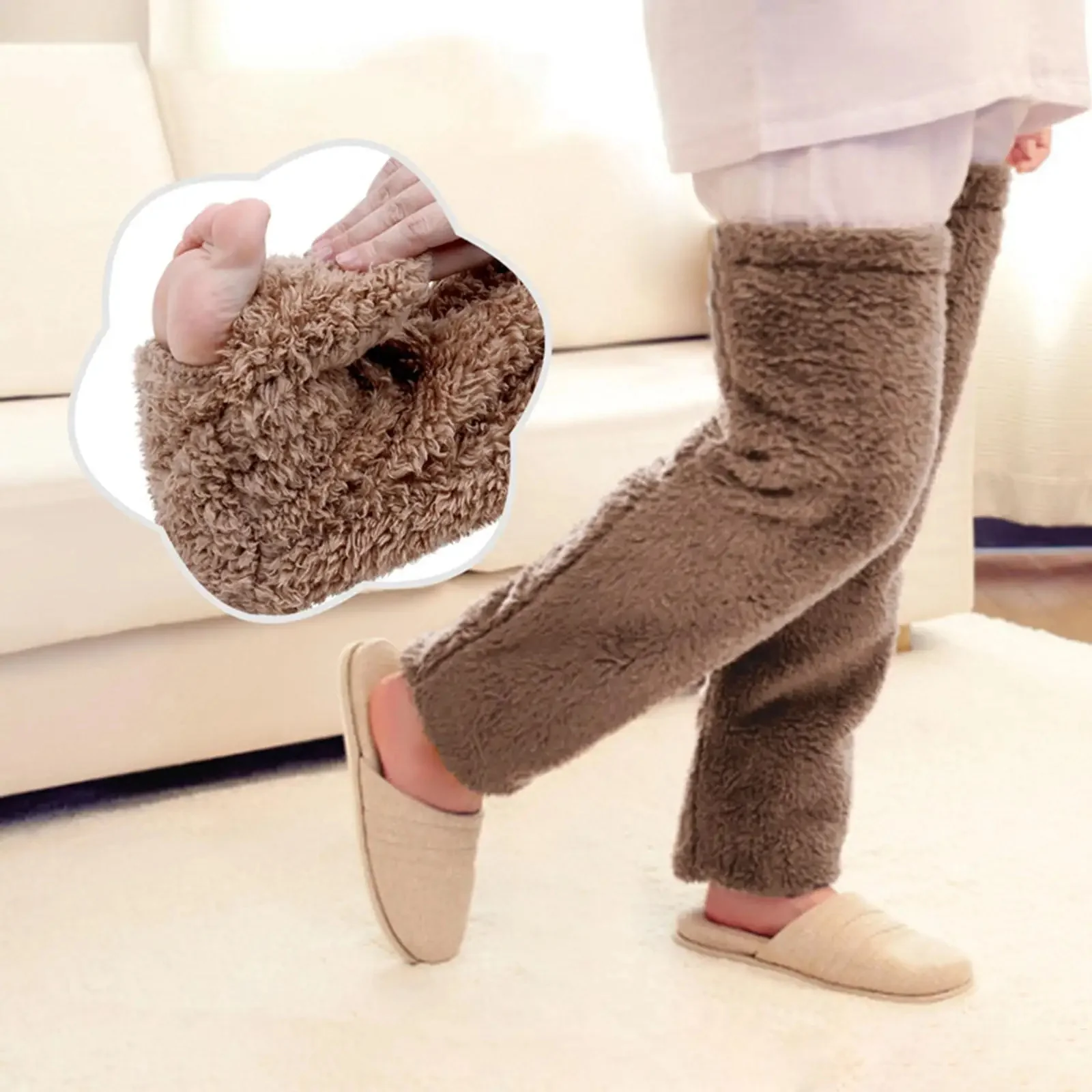 Fuzzy Thigh High Warm Socks - Image 3