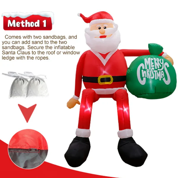 Giant 8FT LED Climbing Santa Inflatable – Premium Outdoor Christmas Decoration - Image 3