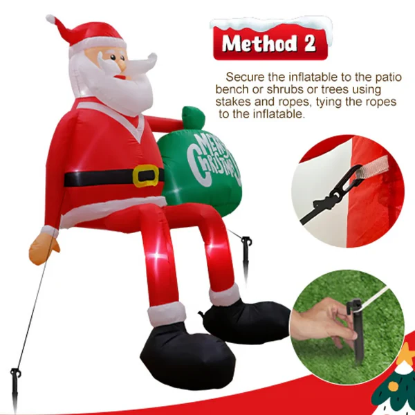Giant 8FT LED Climbing Santa Inflatable – Premium Outdoor Christmas Decoration - Image 4
