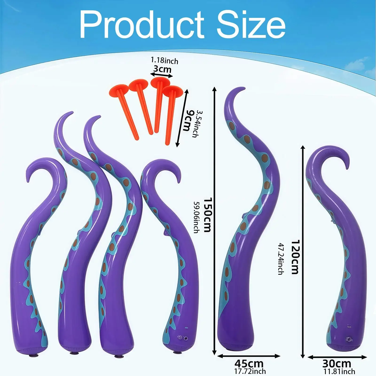 Giant Inflatable Octopus Tentacles Scary Halloween Decorations - Image 4
