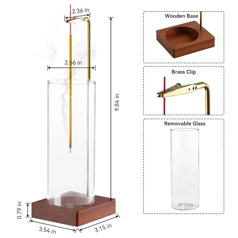 Glass Incense Holder with Removable Ash Catcher - Image 4