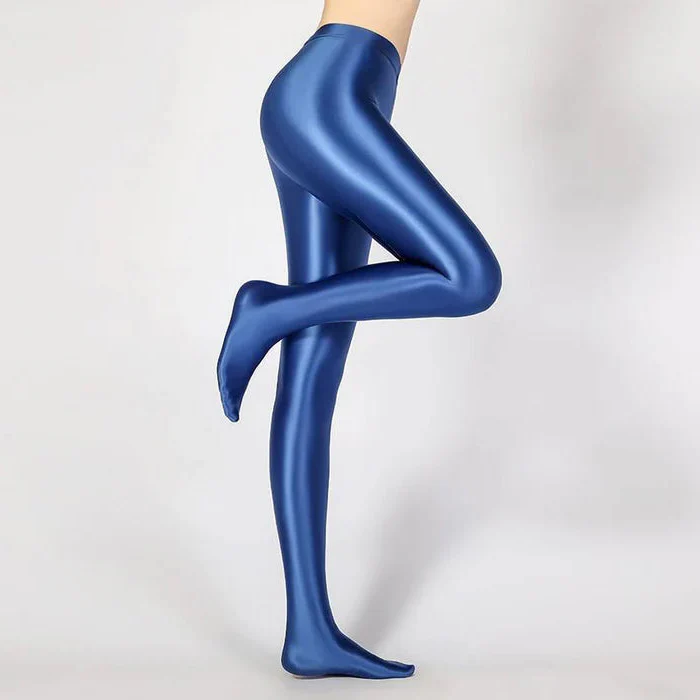 Glossy Opaque Shiny High Waist Sexy Stockings - High Elastic Skinny Leggings Pencil Pants - Image 2