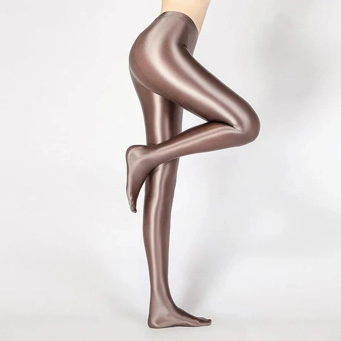Glossy Opaque Shiny High Waist Sexy Stockings - High Elastic Skinny Leggings Pencil Pants - Image 5
