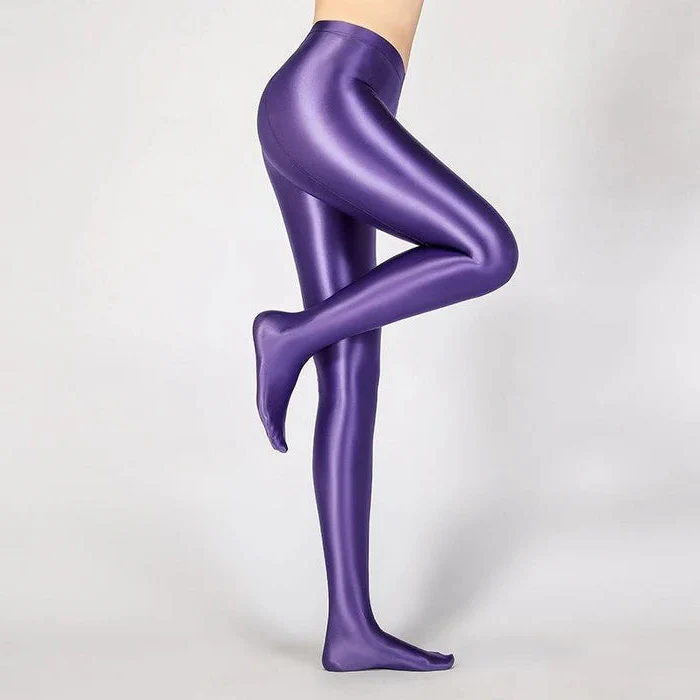 Glossy Opaque Shiny High Waist Sexy Stockings - High Elastic Skinny Leggings Pencil Pants - Image 6
