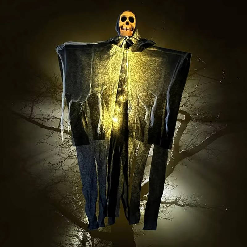 Glowing Skull Scary Outdoor Halloween Decorations- Set of Two - Image 8