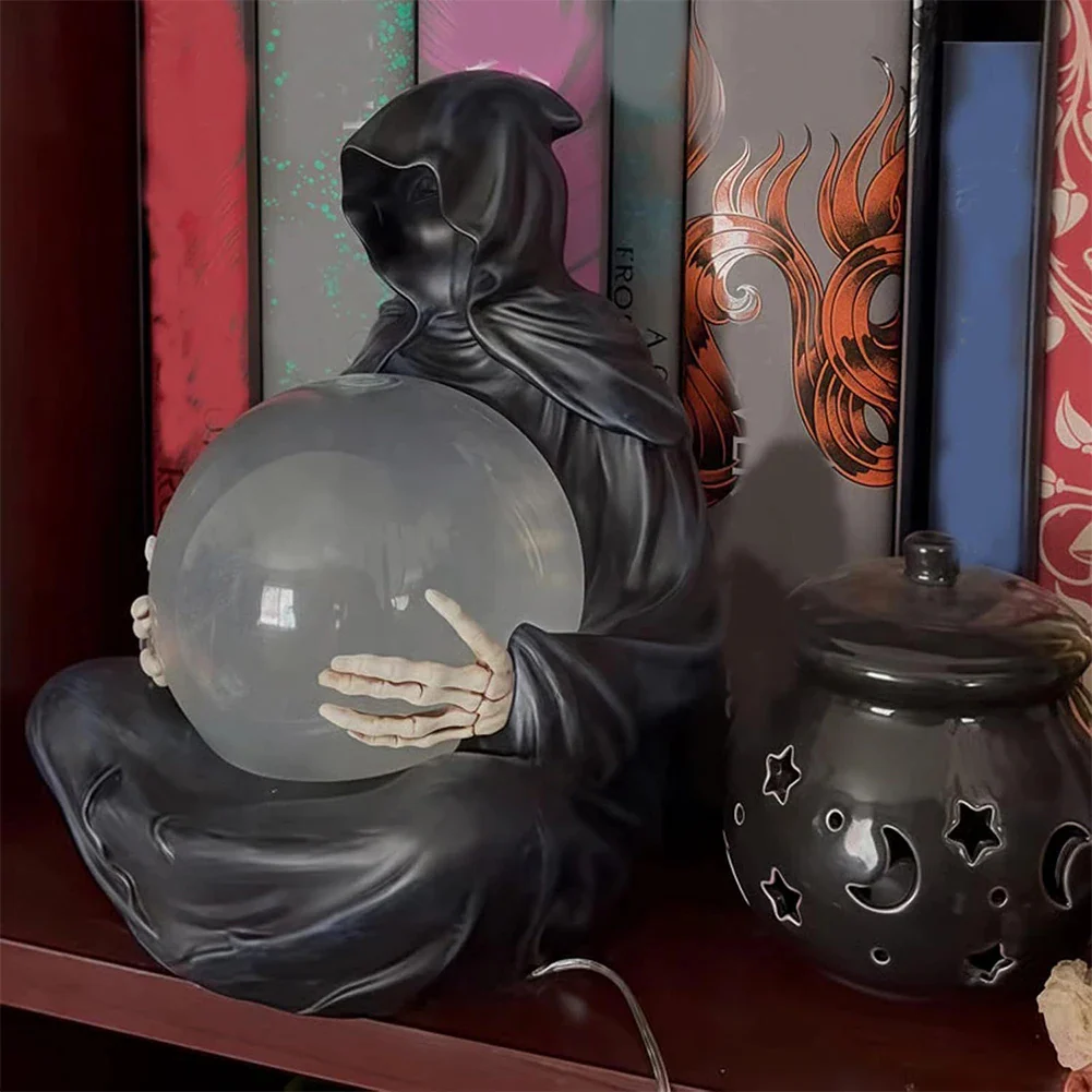 Grim Reaper Crystal Ball Halloween Decoration - Image 2