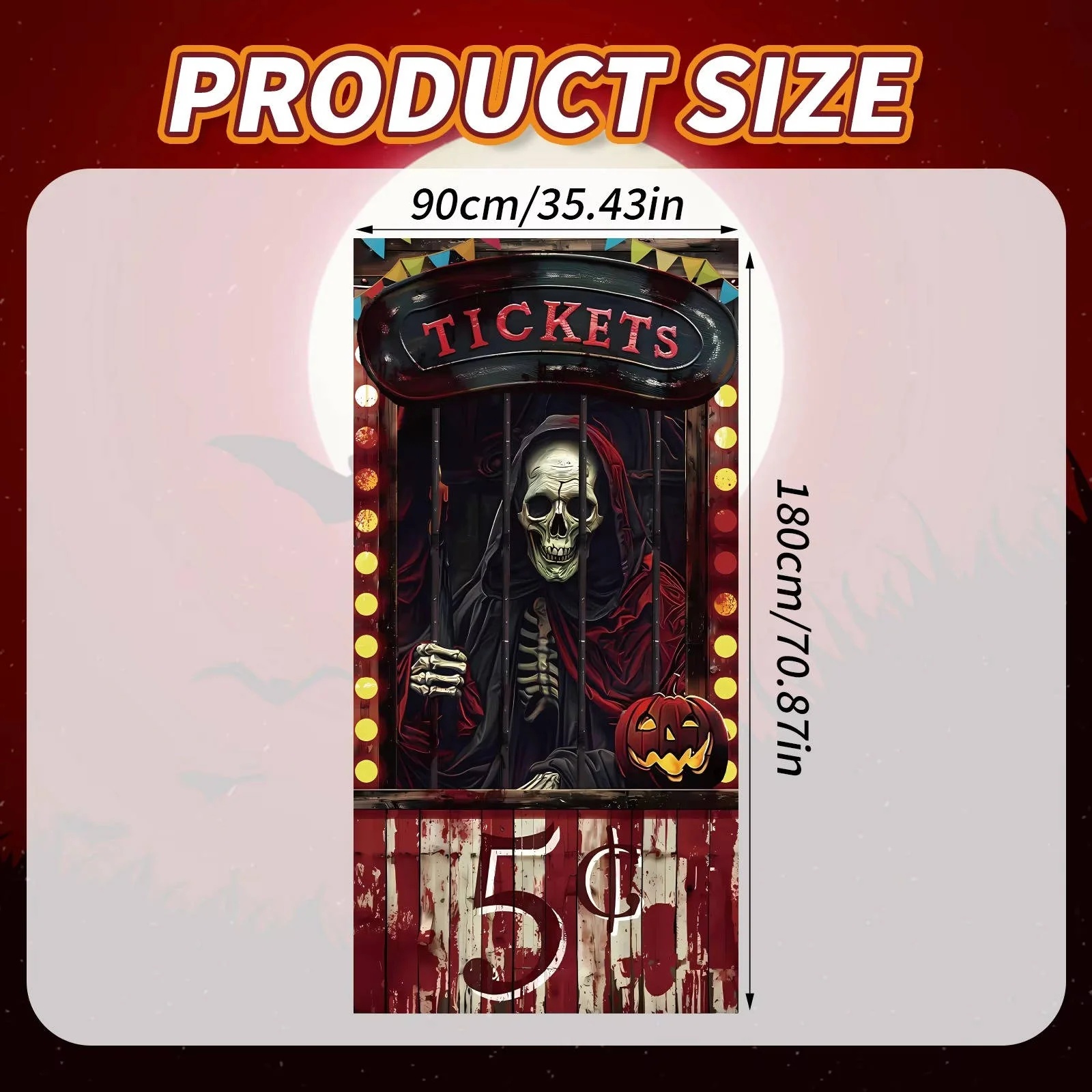 Halloween Door Cover Creepy Decoration - Image 4