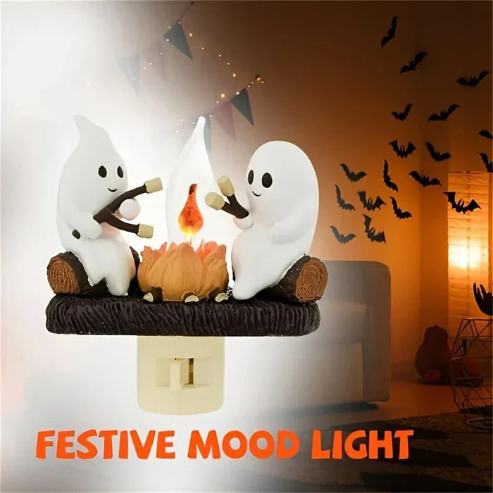 Halloween Ghost Bonfire Night Light - Campfire Flicker Flame Night Light - Image 2