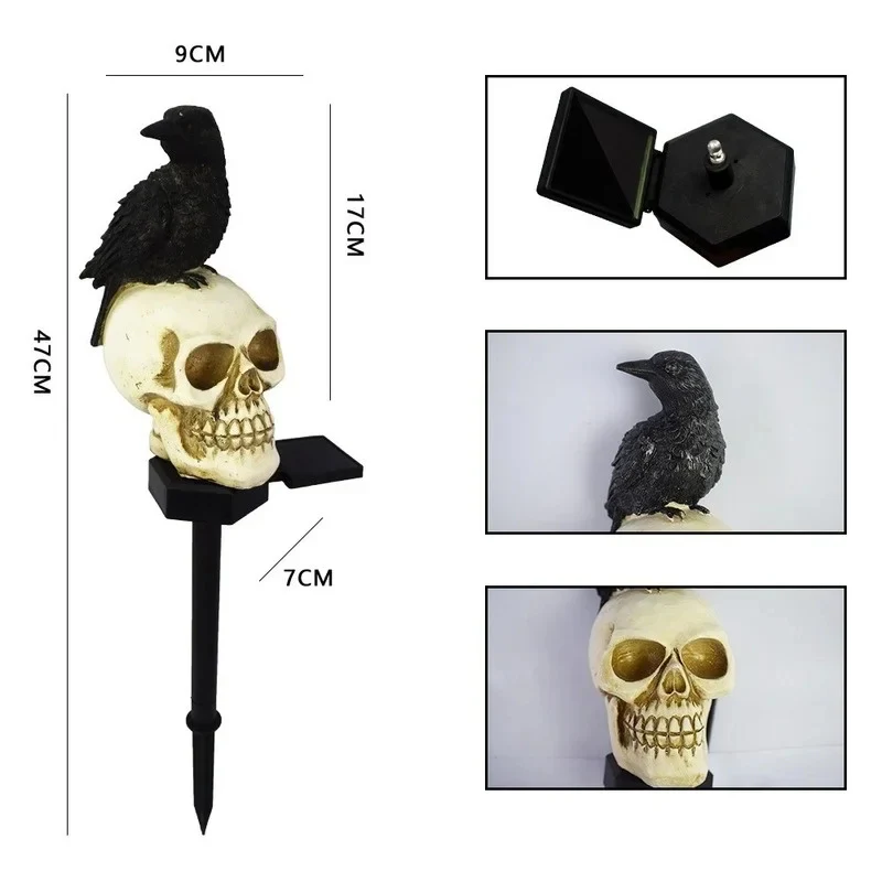 Halloween Skeleton Head Solar Light - Image 2