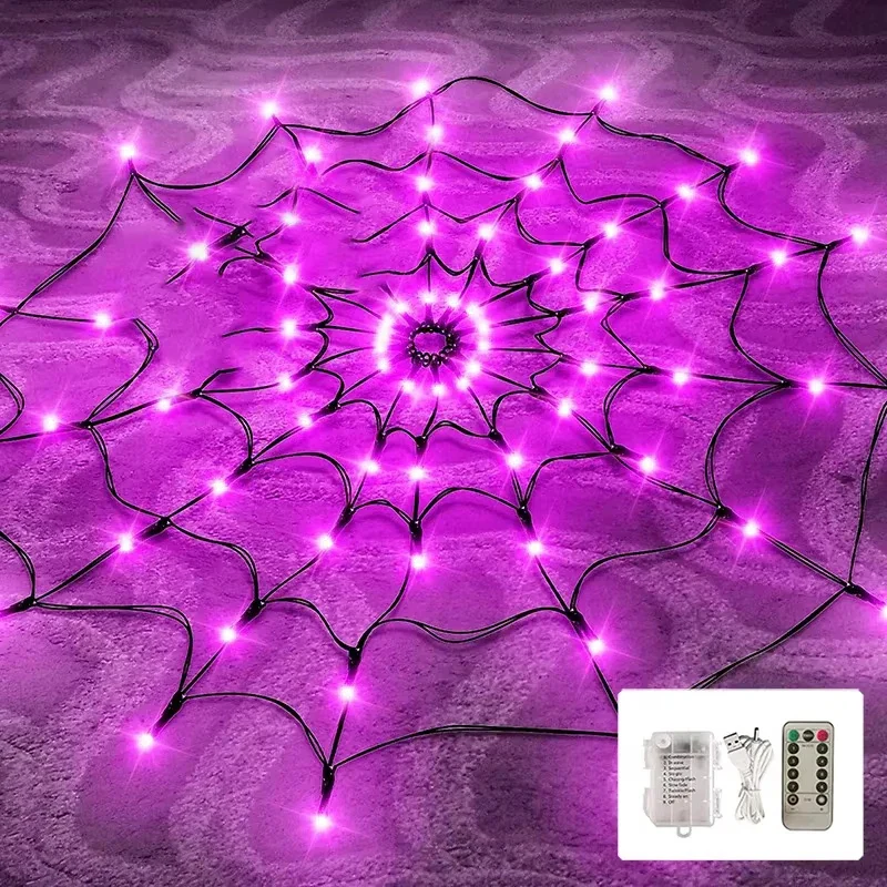 Halloween Spider Web Decoration with Lights - Image 6