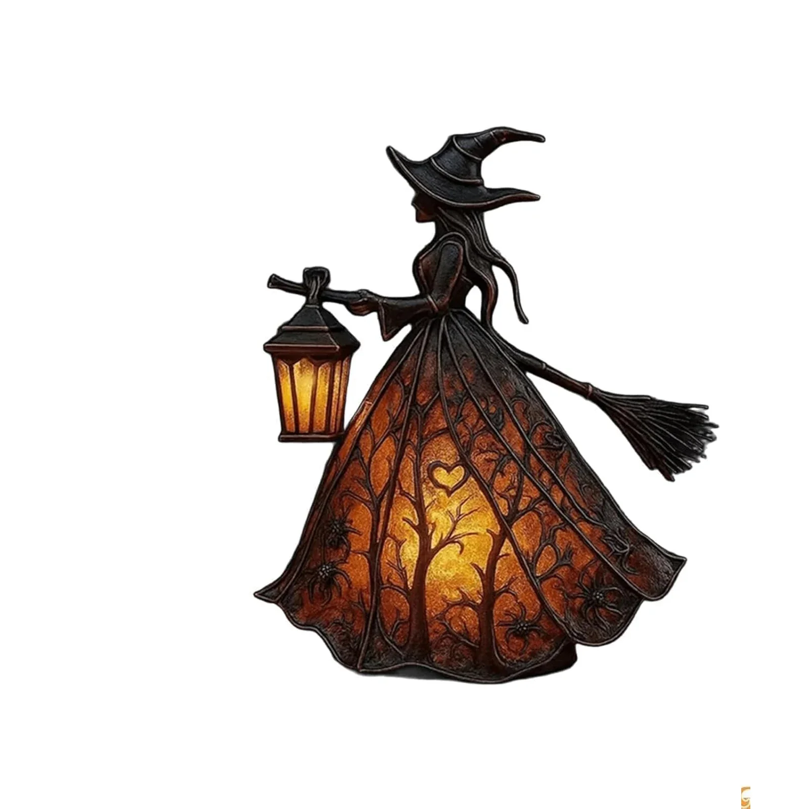 Halloween Witch Table Lamp Spooky Desk Decor Light - Image 2