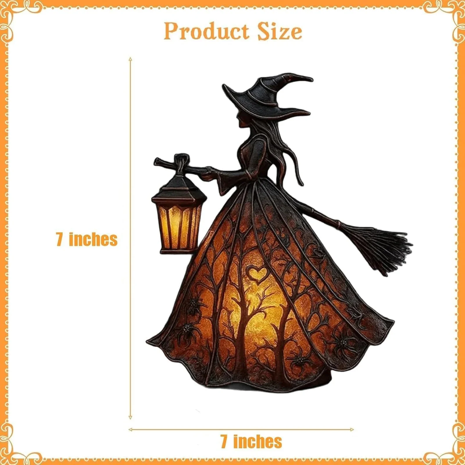 Halloween Witch Table Lamp Spooky Desk Decor Light - Image 4