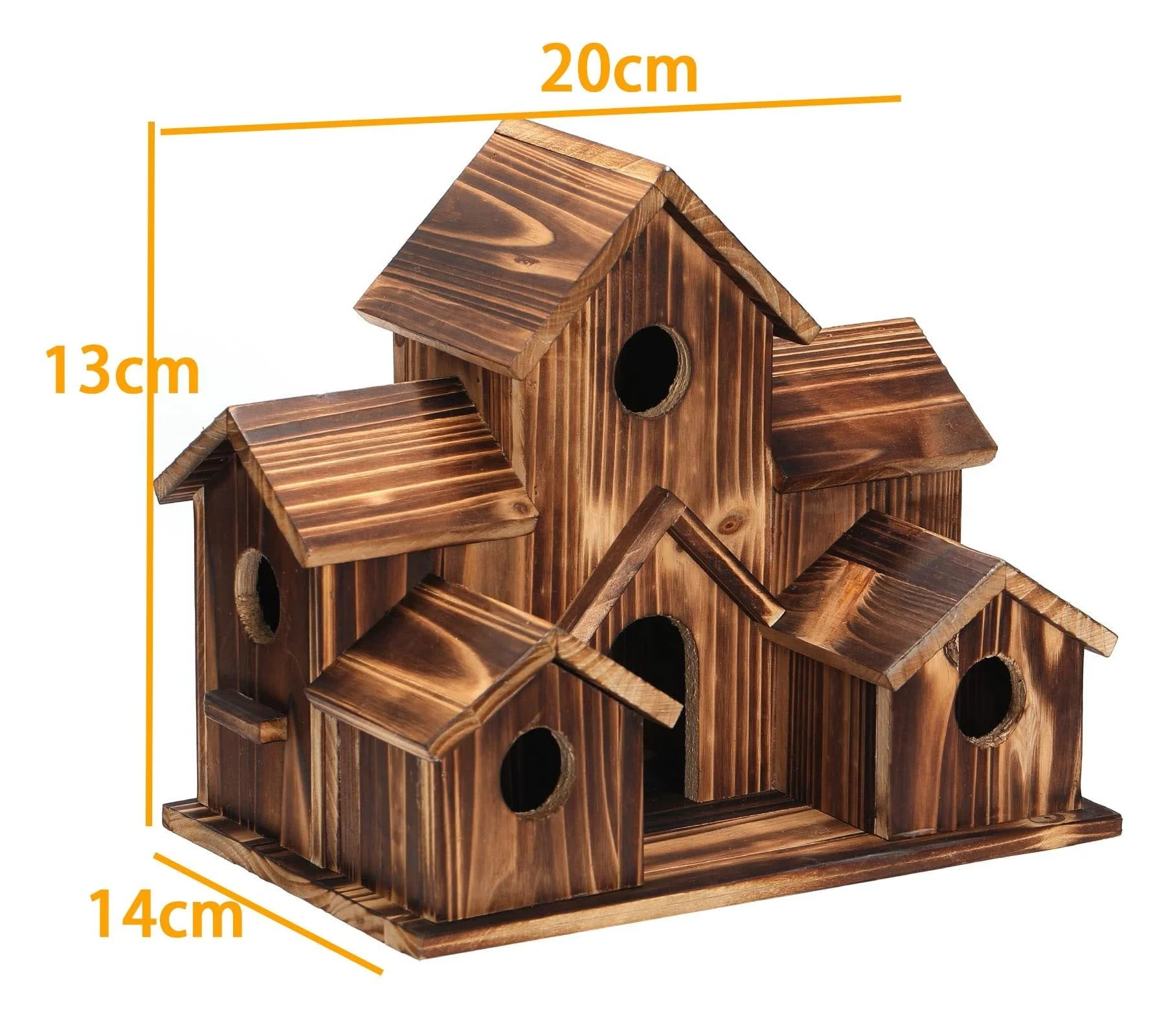 Handcrafted Wooden Birdhouse With 6 Holes - Image 9