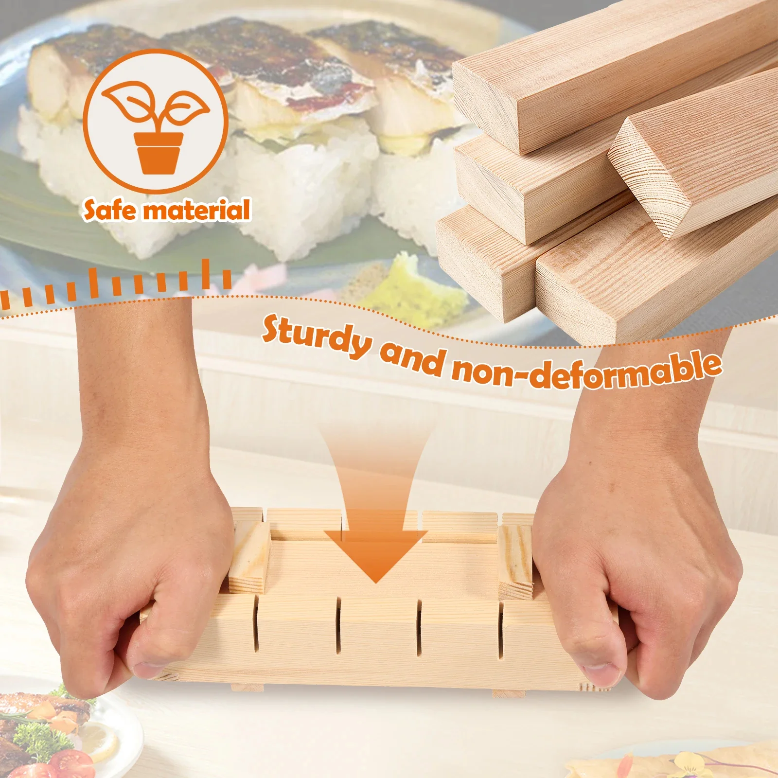 Handcrafted Wooden Sushi Maker Press Mold - Image 2