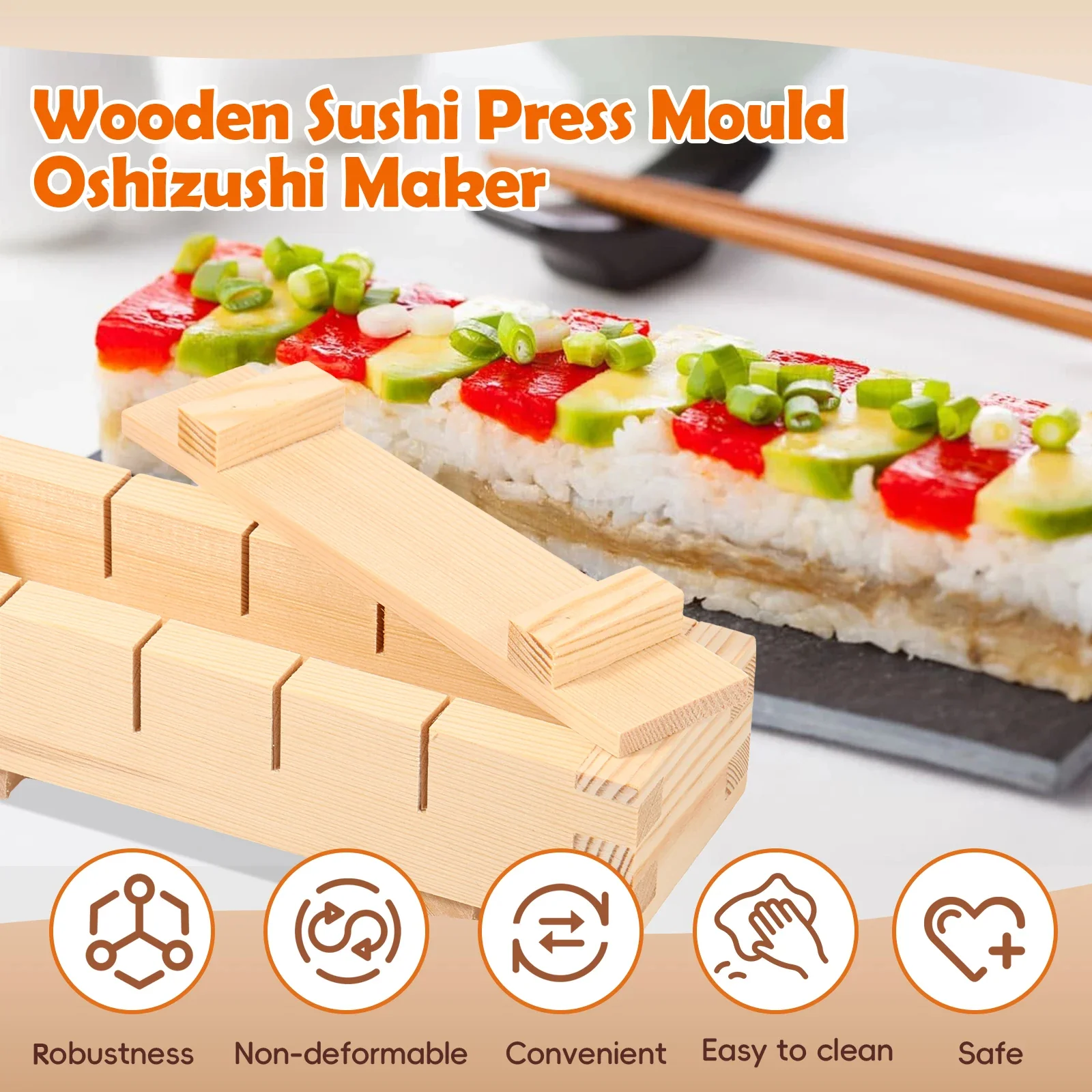 Handcrafted Wooden Sushi Maker Press Mold - Image 4