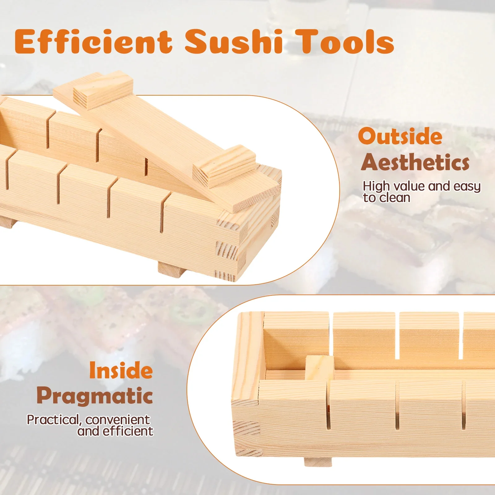 Handcrafted Wooden Sushi Maker Press Mold - Image 5