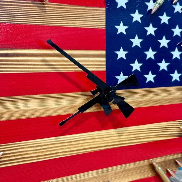 Handmade American Flag Clock | Handmade Patriotic Flag Bullet Clock - Image 2