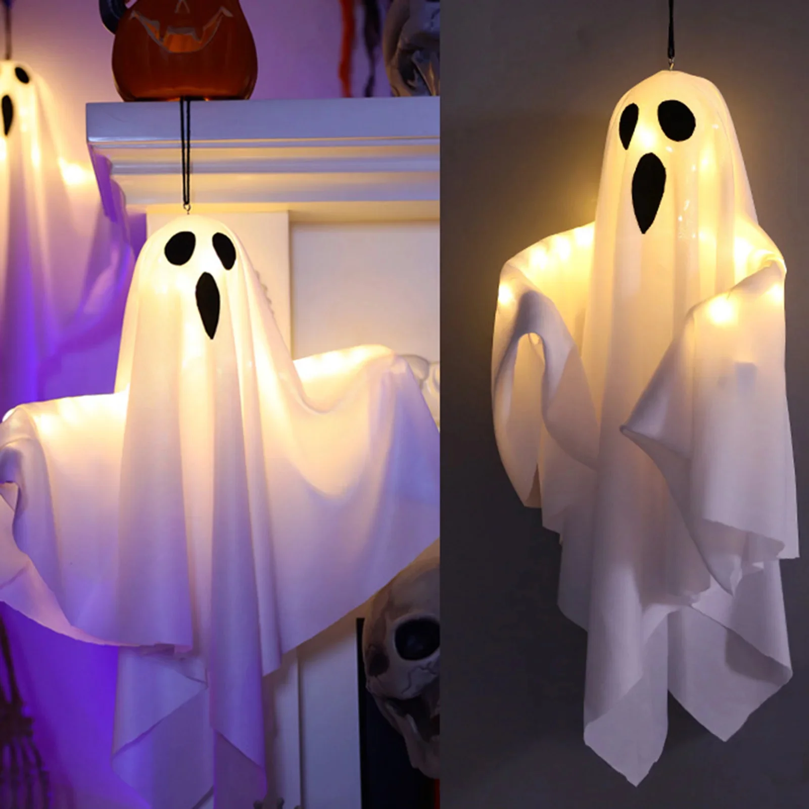 Hanging Halloween Lighted Ghost Decor - Image 4