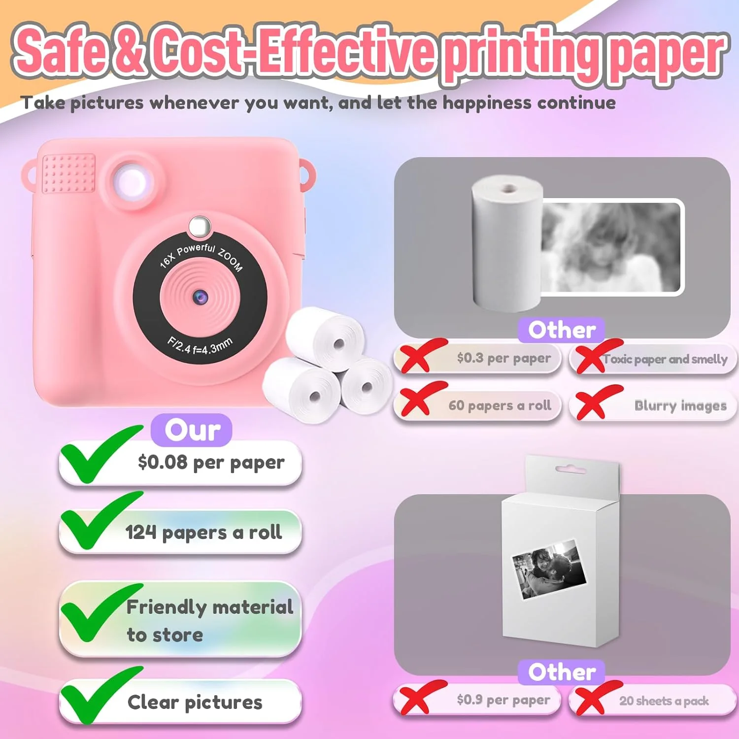 Digital Instant Print Portable Camera For Kids - Image 2
